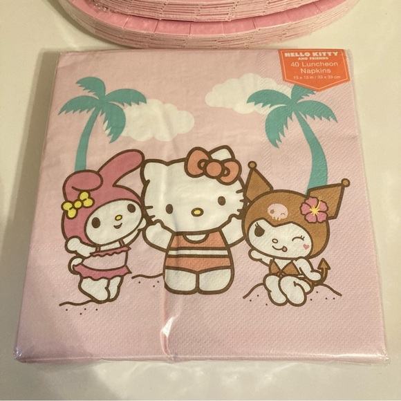 Sold ‼️Hello Kitty Summer Dessert Plates and Napkins - Picture 8 of 10
